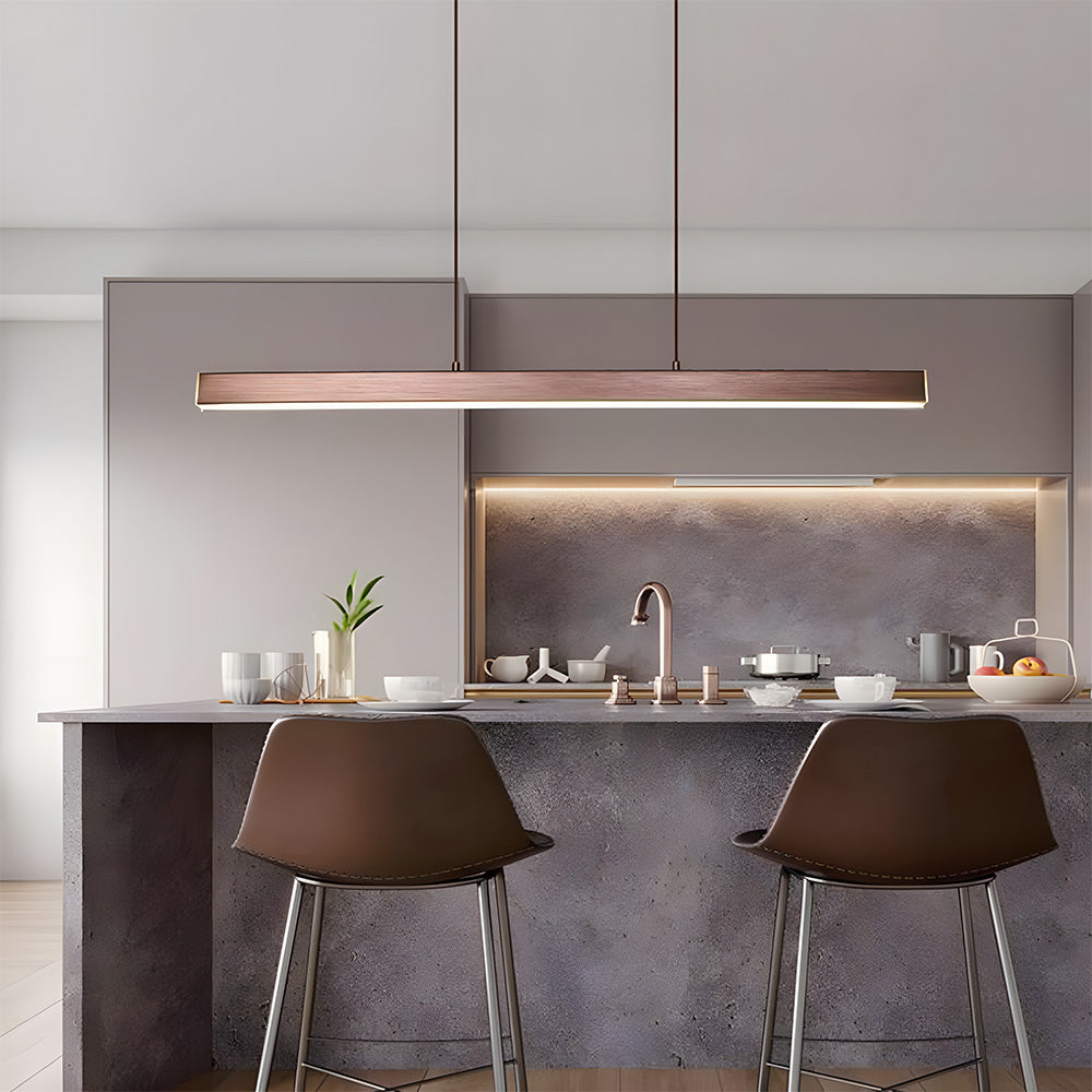 Pendant Light Metal LED 120.0 cm Black Kitchen Island Dining Table Linear Hanging Ceiling Lamp Adjustable Scandinavian Minimalist | Thomler
