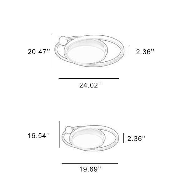 LED Ceiling Light Flush Mount Round Modern Circle Fixture Black White Gold 3000K 5000K for Bedroom Living Room Kitchen | Thomler