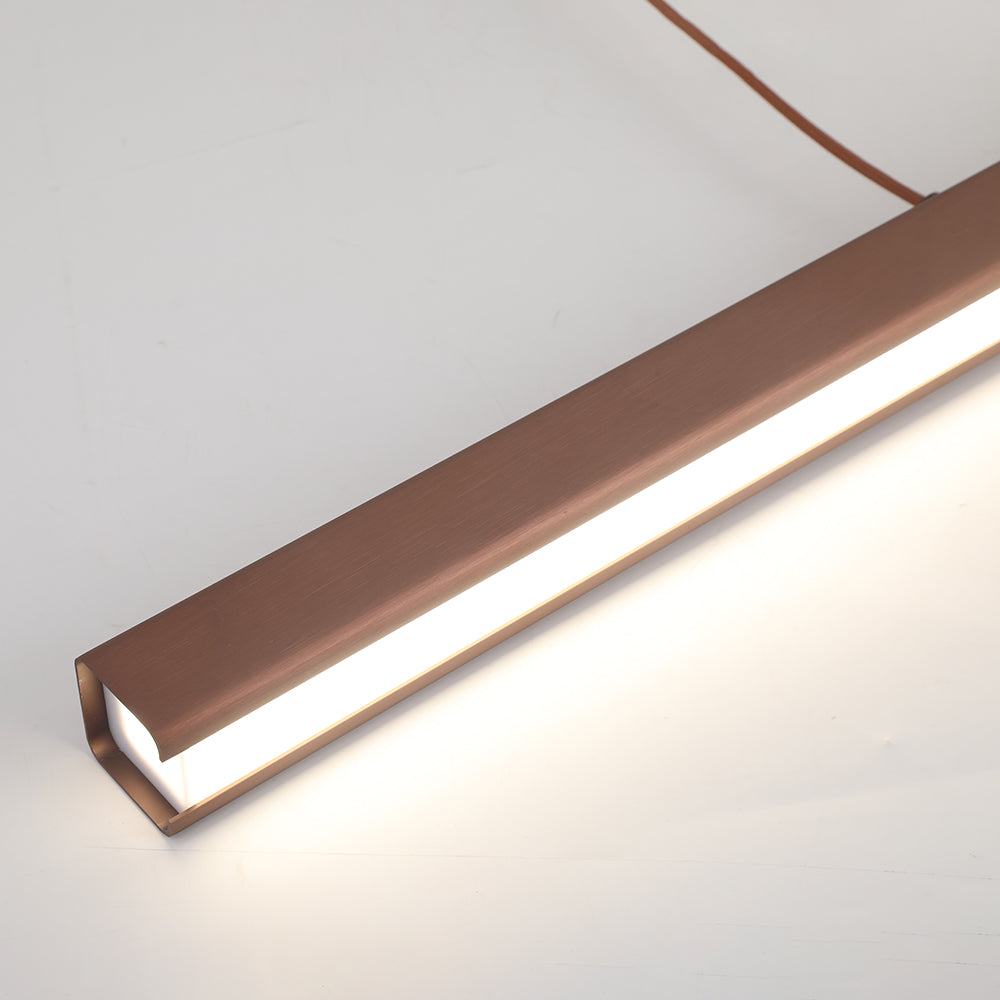 Sleek Overhead LED Bar Light Metal Frame Acrylic Diffuser Adjustable Height Dining Room Kitchen Island | Thomler