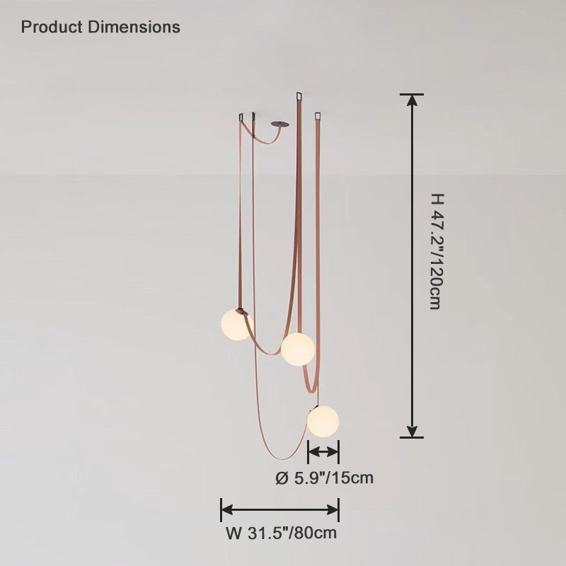 Pendant Light Leather 5.9 in Adjustable Living Room Dining Room Chandelier Modern Ceiling Fixture | Thomler
