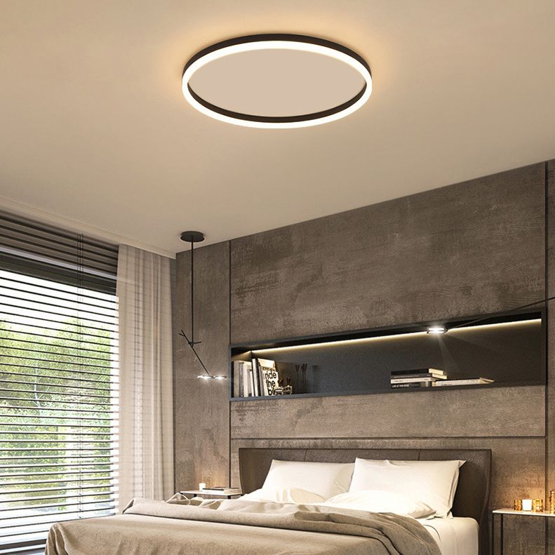 Modern Round LED Ceiling Light Metal Ring Fixture for Bedroom & Living Room | Thomler