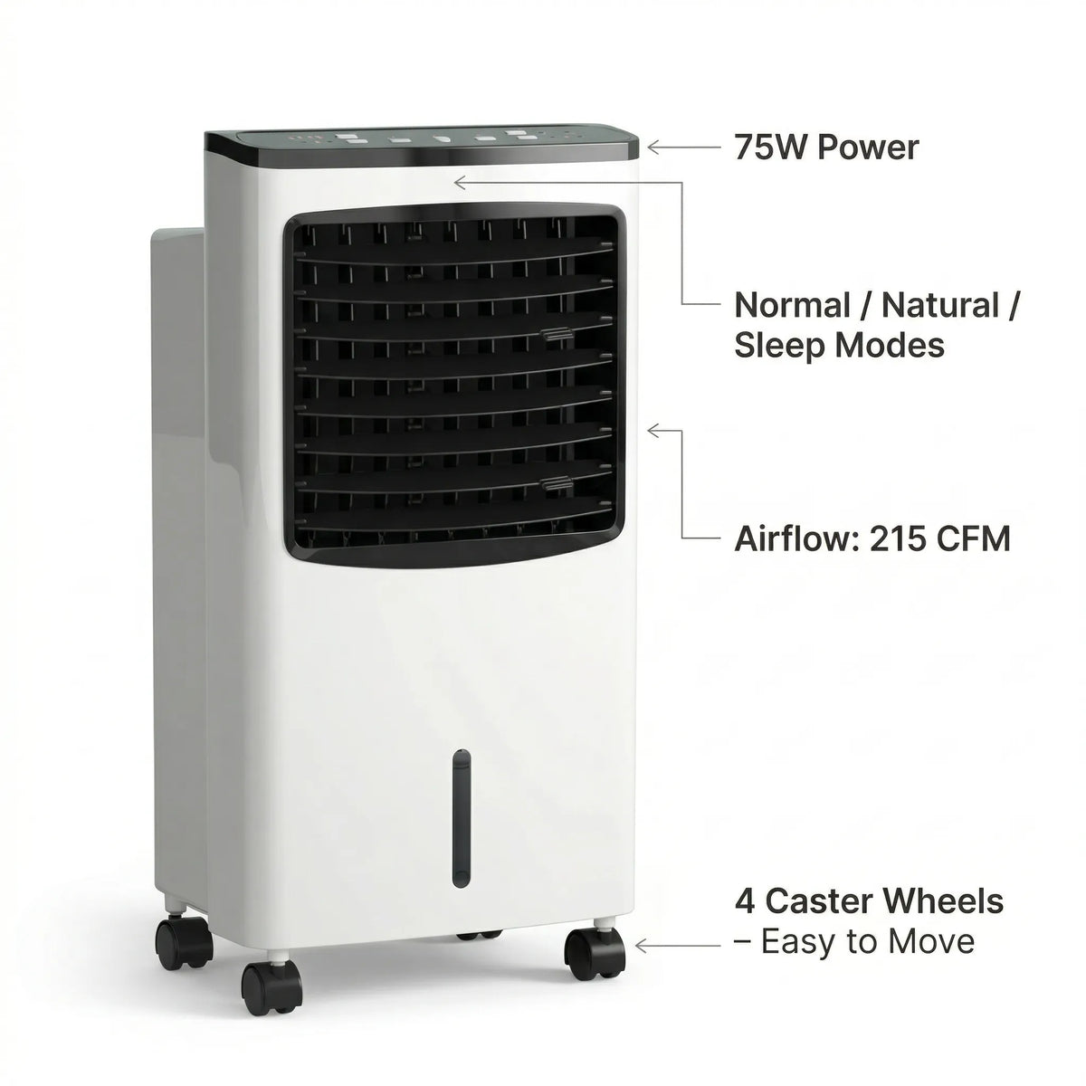 Evaporative Cooler Fan 3-Speed Portable Room Air Cooler with Humidifier Remote Control Timer for Bedroom Office Dorm Home | Thomler