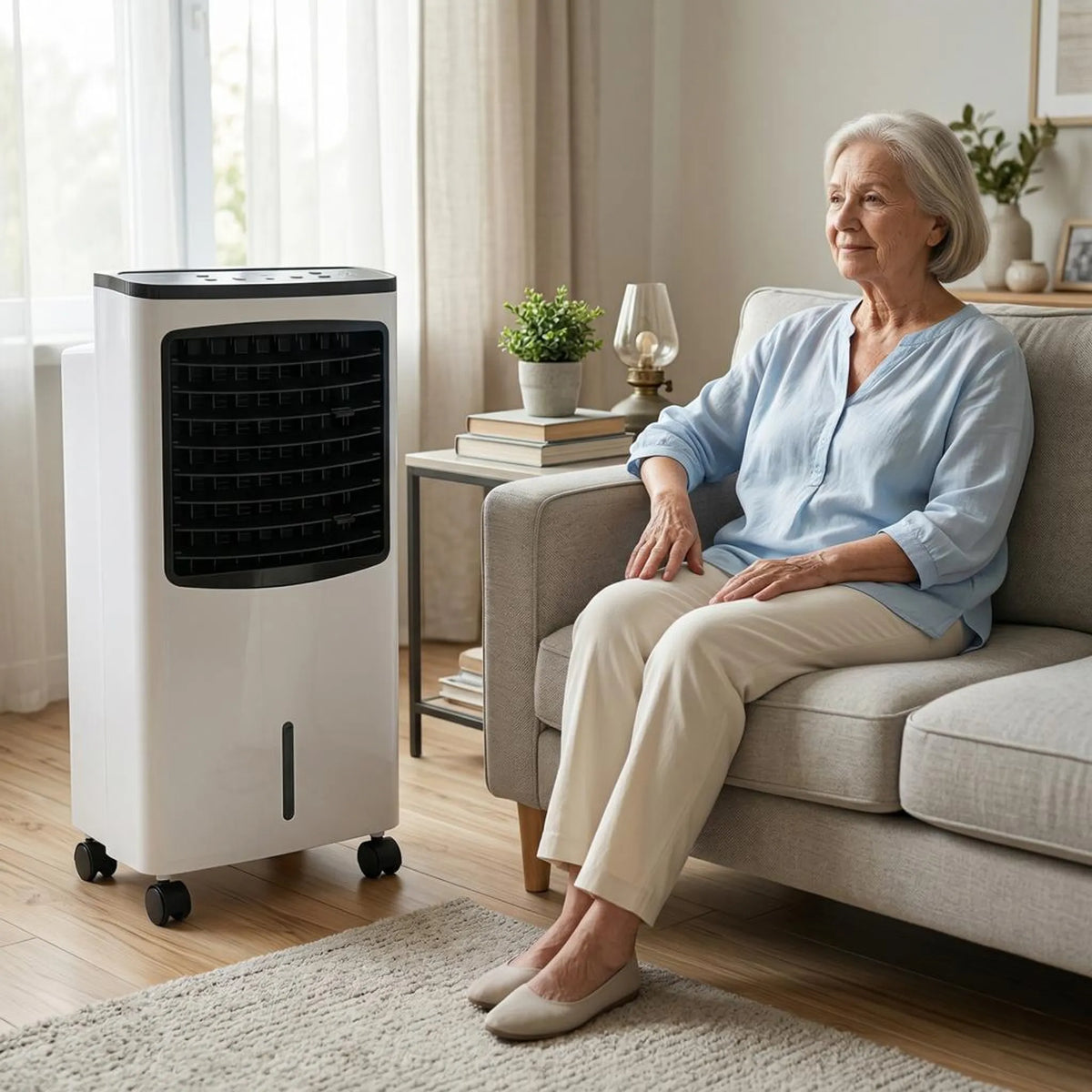 Evaporative Cooler Fan 3-Speed Portable Room Air Cooler with Humidifier Remote Control Timer for Bedroom Office Dorm Home | Thomler