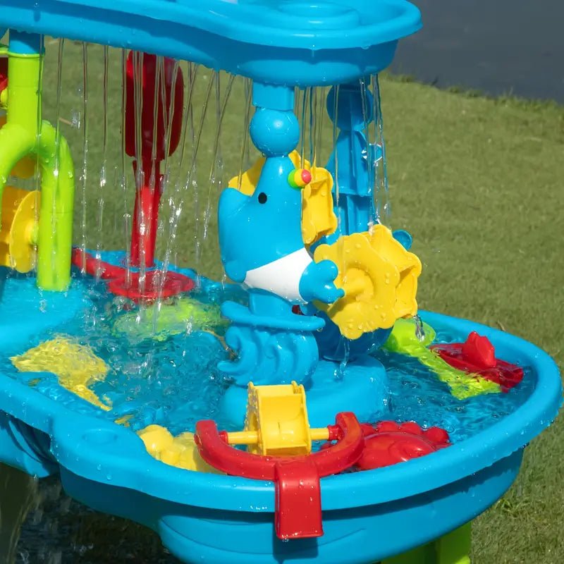 Kids' Outdoor Sand & Water Activity Station with 15 Play Tools – Multi-Level Sensory Table for Toddlers & Preschoolers | Thomler