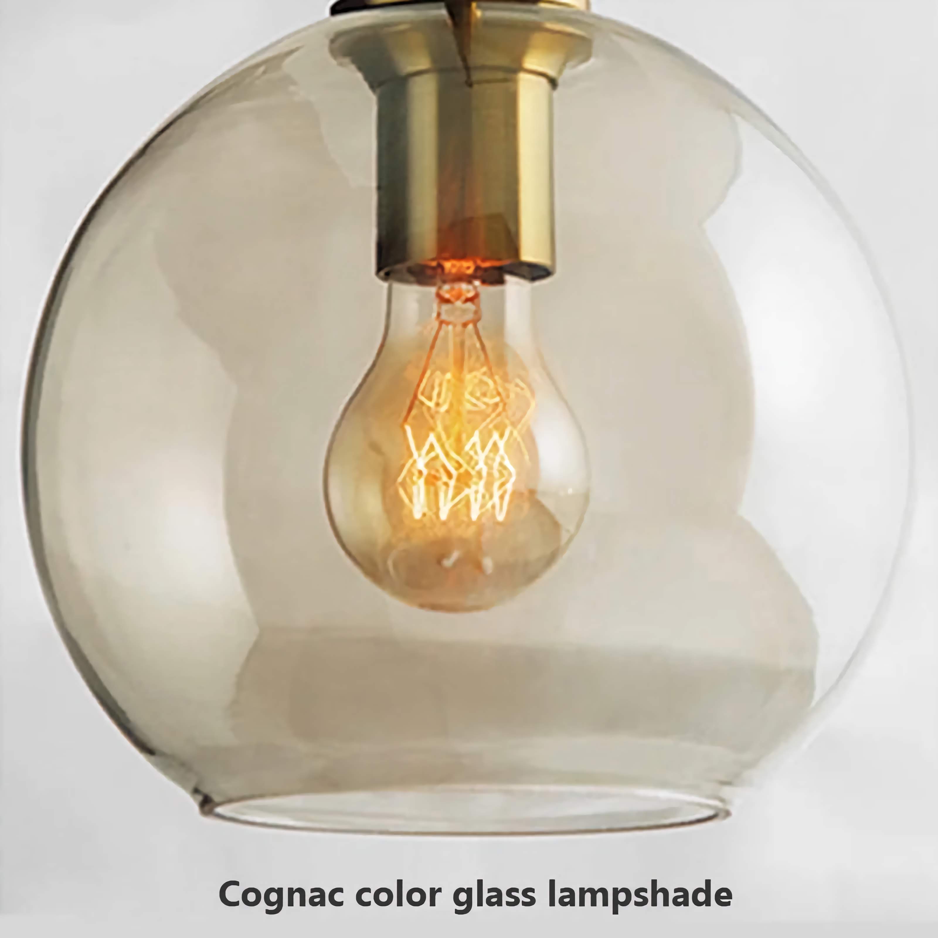 Pendant Light Glass 3 Light Cognac Copper Dining Room Kitchen Island Hanging Ceiling Fixture Modern | Thomler