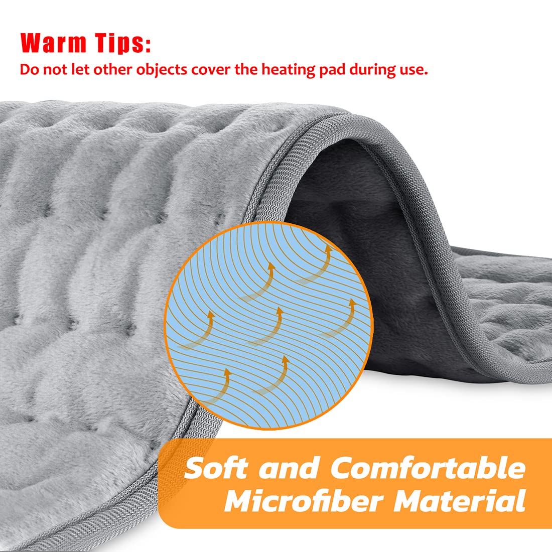 Therapeutic Heat Wrap with 10 Temperature Settings for Sore Muscles & Tension Relief – Soft Fabric, Auto Shutoff, Machine Washable for | Thomler