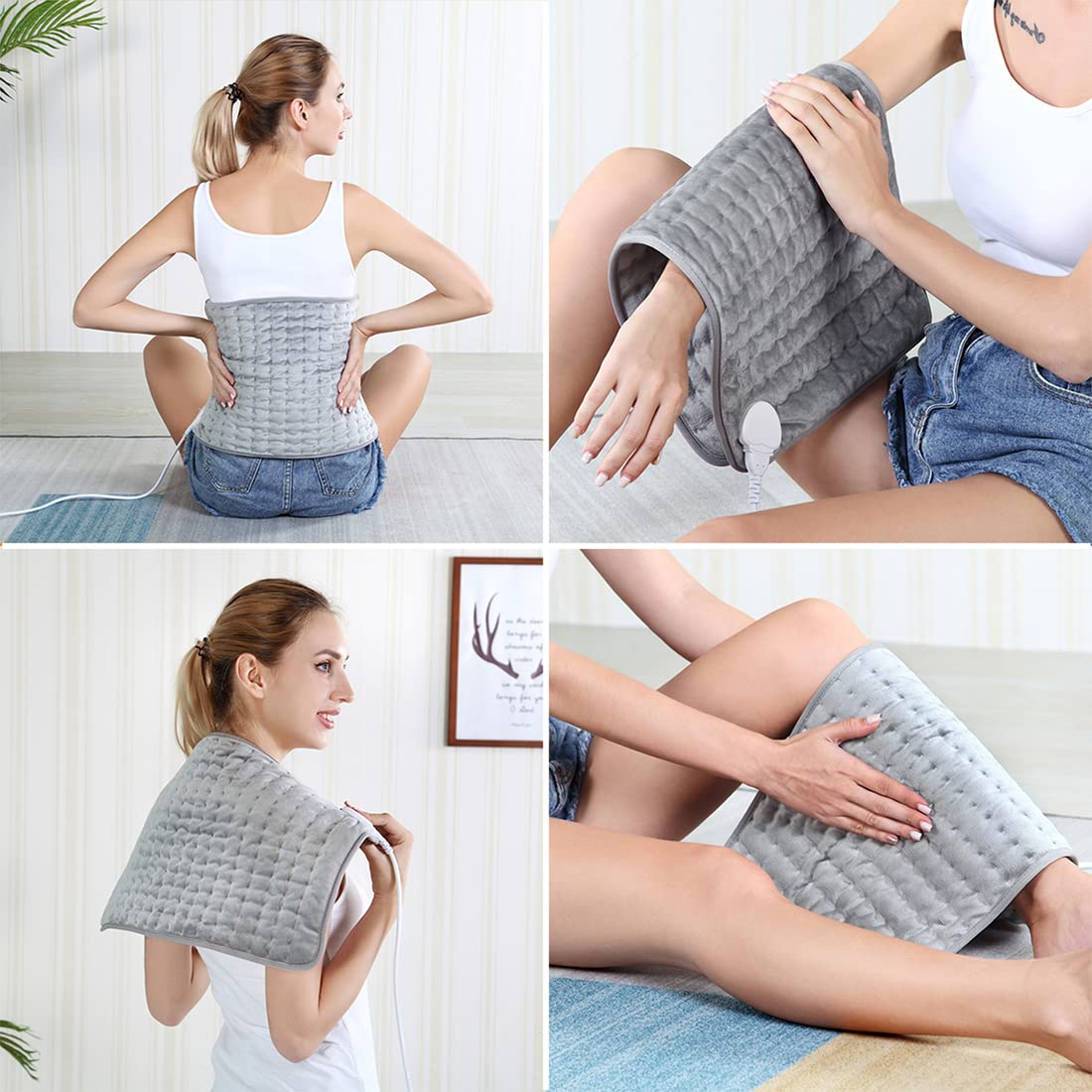 Therapeutic Heat Wrap with 10 Temperature Settings for Sore Muscles & Tension Relief – Soft Fabric, Auto Shutoff, Machine Washable for | Thomler