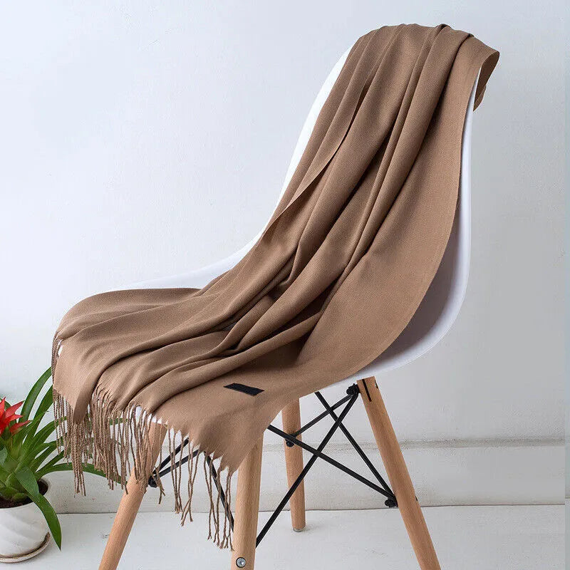 Premium Cashmere Wrap Scarf with Tassels – Oversized Soft Winter Shawl for Women – Versatile Styling – 79×28 in | Thomler