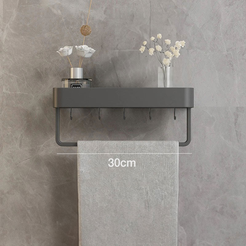 Wall Shelf Metal 30.0 cm Grey Bathroom Storage Rack Compact Shower Organiser Shelf Minimalist Modern Bathroom Accessories | Thomler