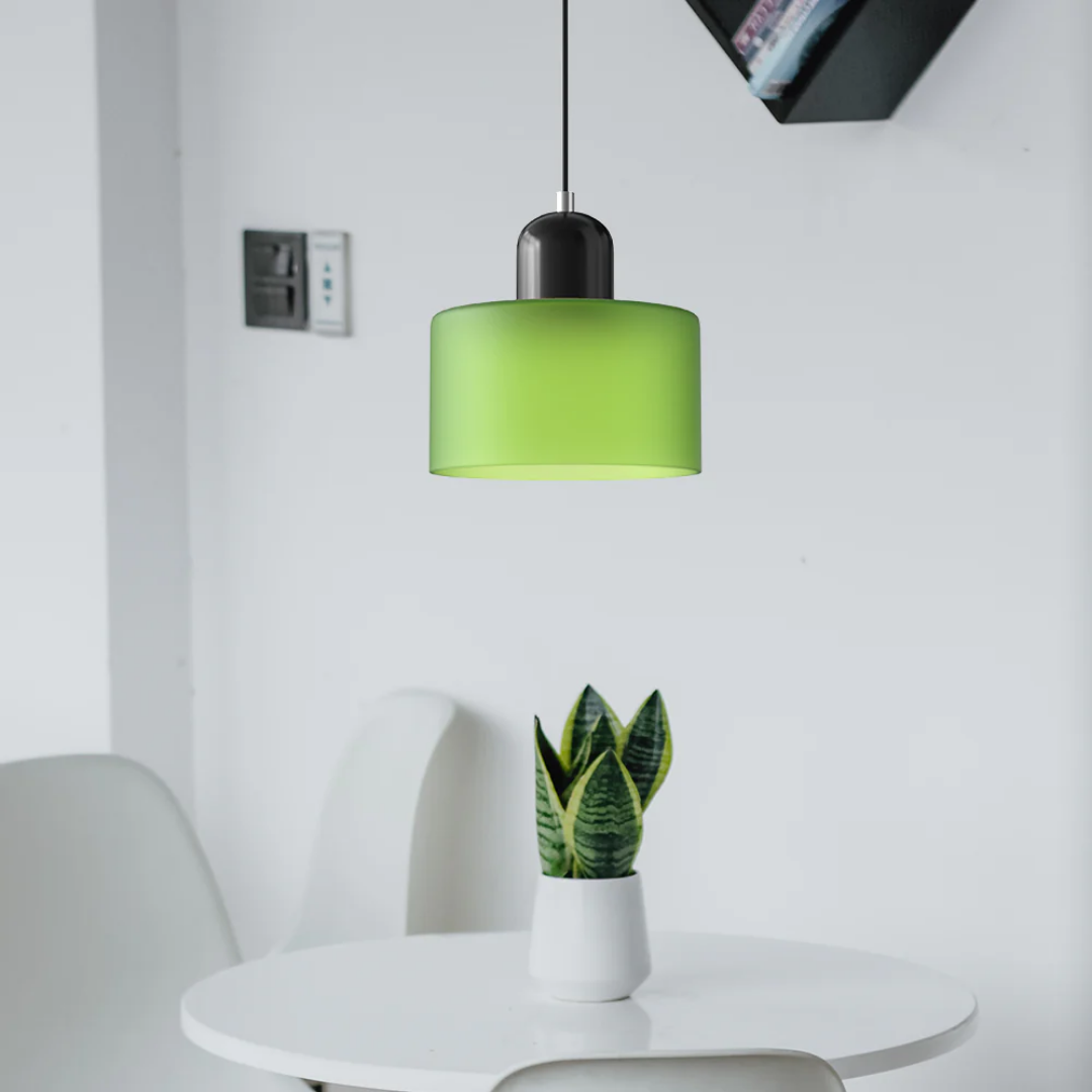 Mid-Century Glass Pendant Light – Adjustable Drop Ceiling Fixture with Colorful Dome Shade for Kitchen Island, Dining Room & Reading Nook | Thomler