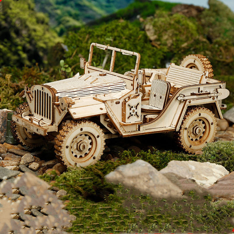 3D Timber Assembly Kit Interlocking Brain Teaser for Adults Desktop Display Model Collectible Hobbyist Project Vehicle Locomotive Automobile | Thomler