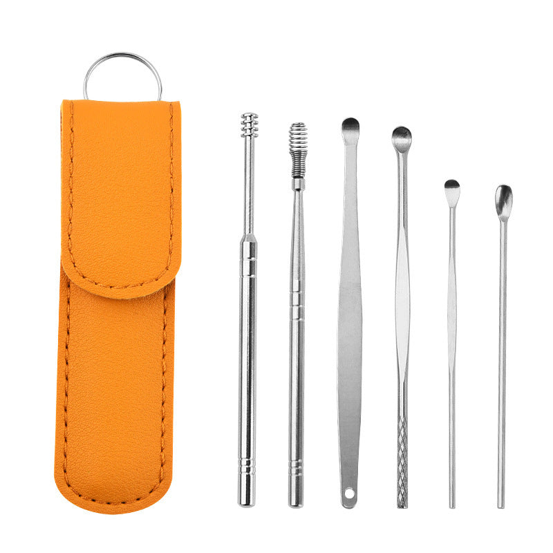 Stainless Steel Ear Cleaning Tool Set with Portable Case for Safe Wax Removal | Reusable Earwax Remover Kit for Adults and Kids | Profession | Thomler