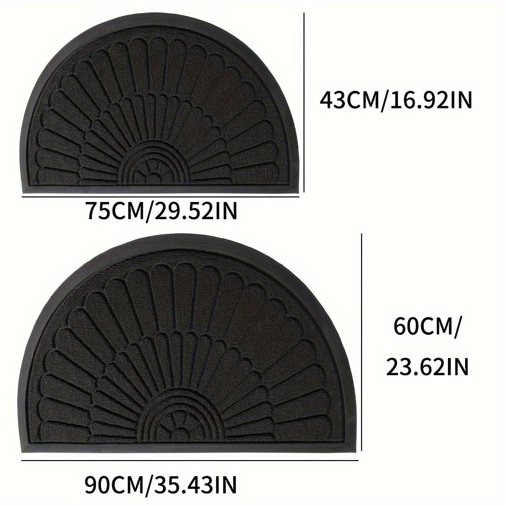 Semicircle Rubber Doormat for Entryway – Nonslip Indoor Outdoor Trap Mat for Shoes – Mudroom Floor Protection – Front Door Welcome Mat | Thomler