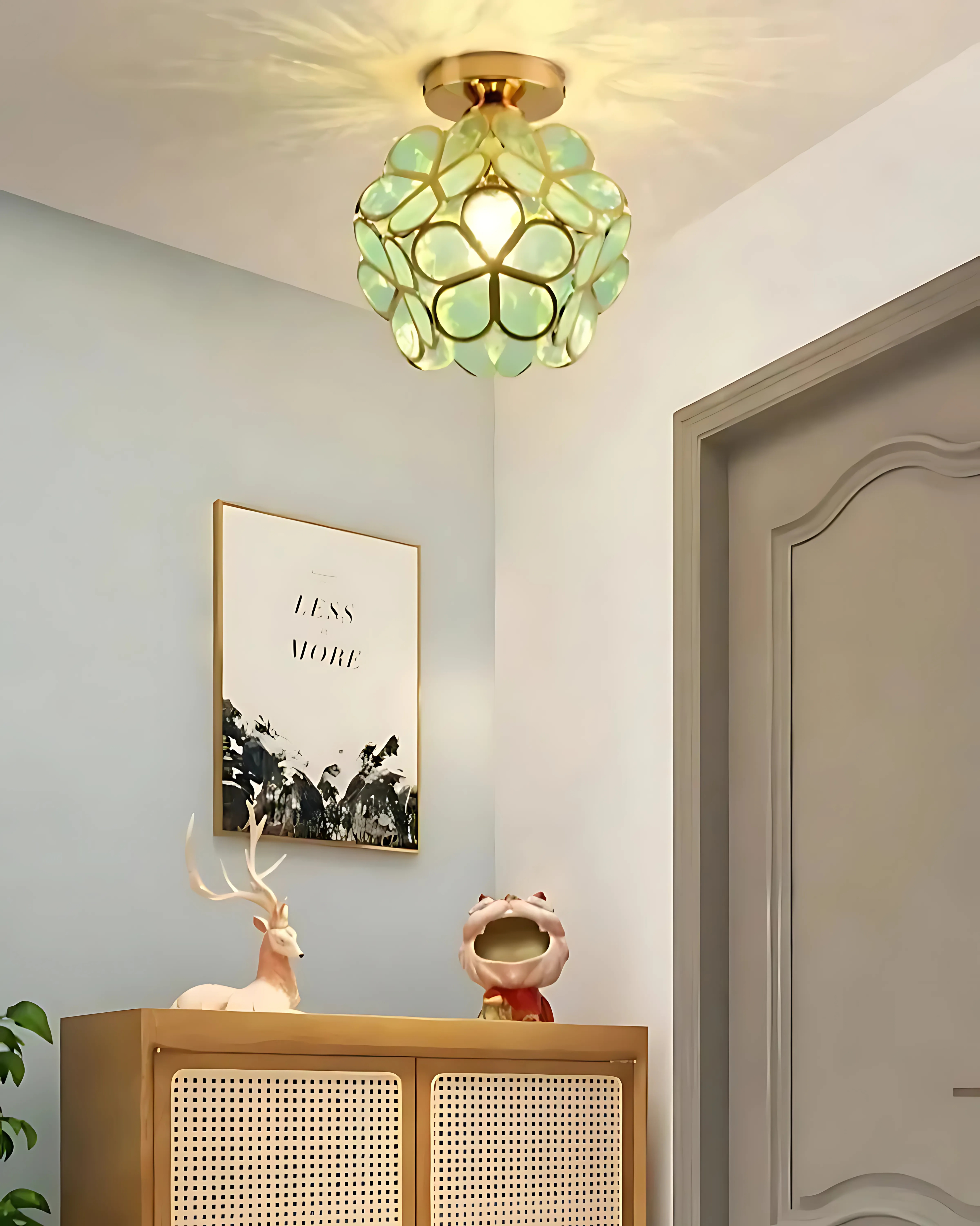 Ceiling Lamp Acrylic 20.0 cm (7.9") Gold Hallway Bedroom LED Floral Flush Mount Light Fixture | Thomler