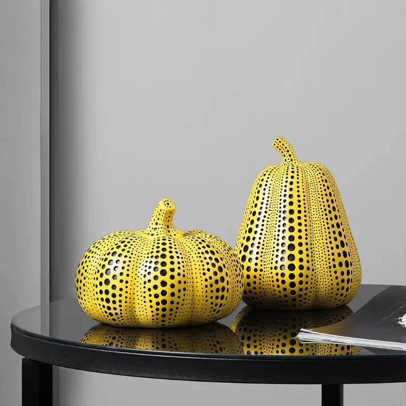 Decorative Ornament Resin 20.5 cm Yellow Living Room Sculpture Pumpkin Pear Owl Bird Modern Art Accent | Thomler