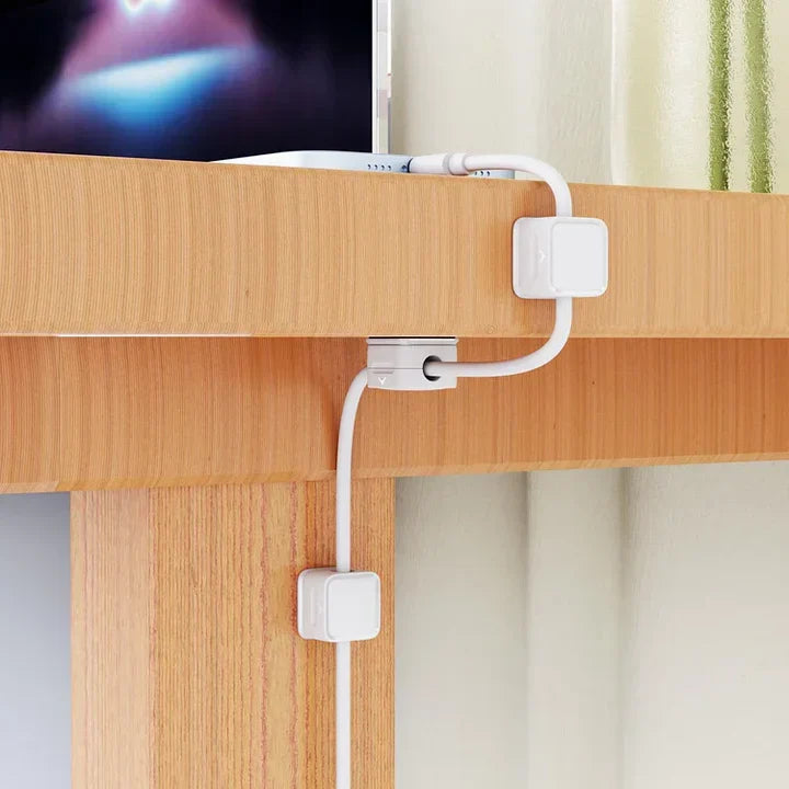 Wire Organizer Clips with Strong Magnet, 3-Pack for Desktop Cord Management, USB Cable Holder for Home Office & Desk | Thomler