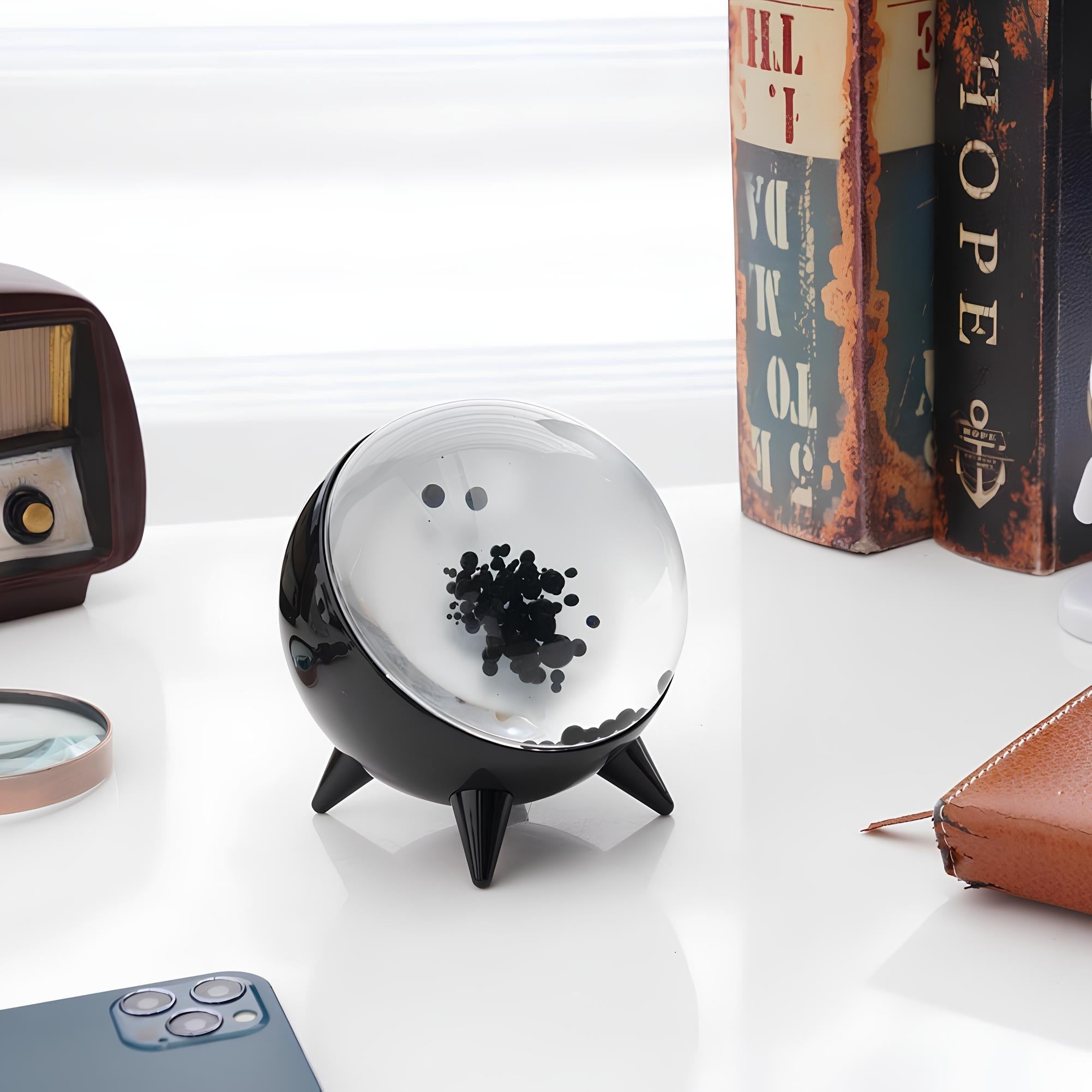 Speaker Display Ferrofluid Glass 10.6 cm Bluetooth Music Visualiser Desk Light Interactive Audio Art Decor | Thomler