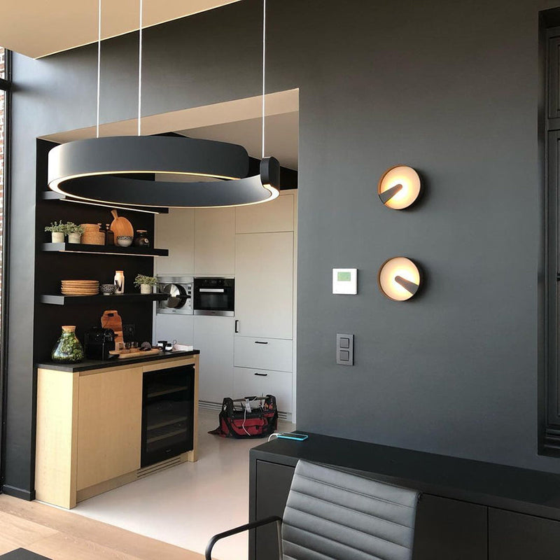 Pendant Light Aluminium Integrated LED 50.0 cm Adjustable Dining Room Living Room Hallway Ceiling Lamp Modern Minimalist Ring Design | Thomler
