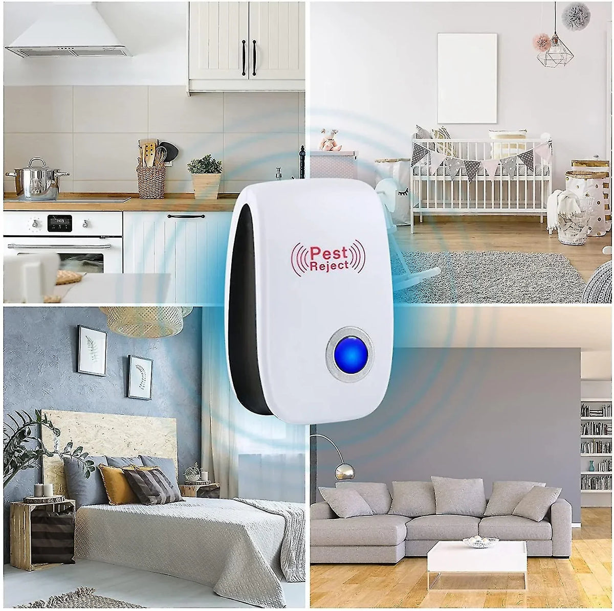 Ultrasonic Pest Repeller Plugin Device for Mice Rats Insects Rodents Indoor Outdoor Safe for Kids Pets Chemical-Free Home Protection | Thomler