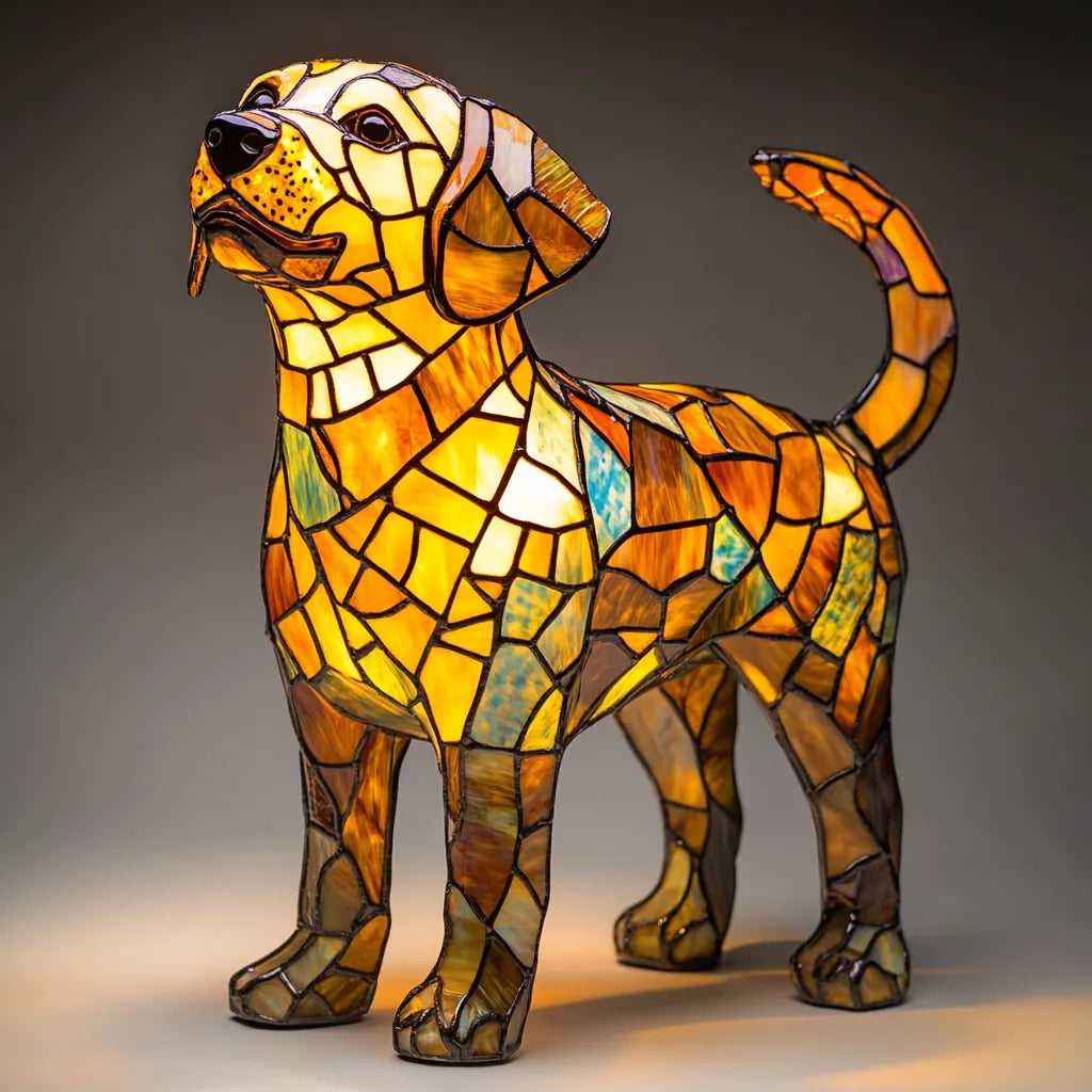 Dog Night Light Sculpture – Handcrafted LED Animal Lamp for Bedside, Nursery & Living Room Decor | Thomler
