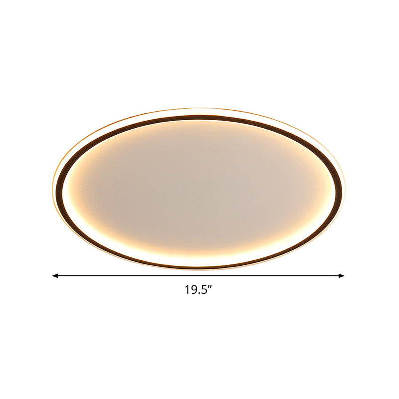 Flush Mount LED Ceiling Light 16"/20"/24" Round Low Profile Fixture Black Aluminum with Dimmable Options for Bedroom Kitchen | Thomler