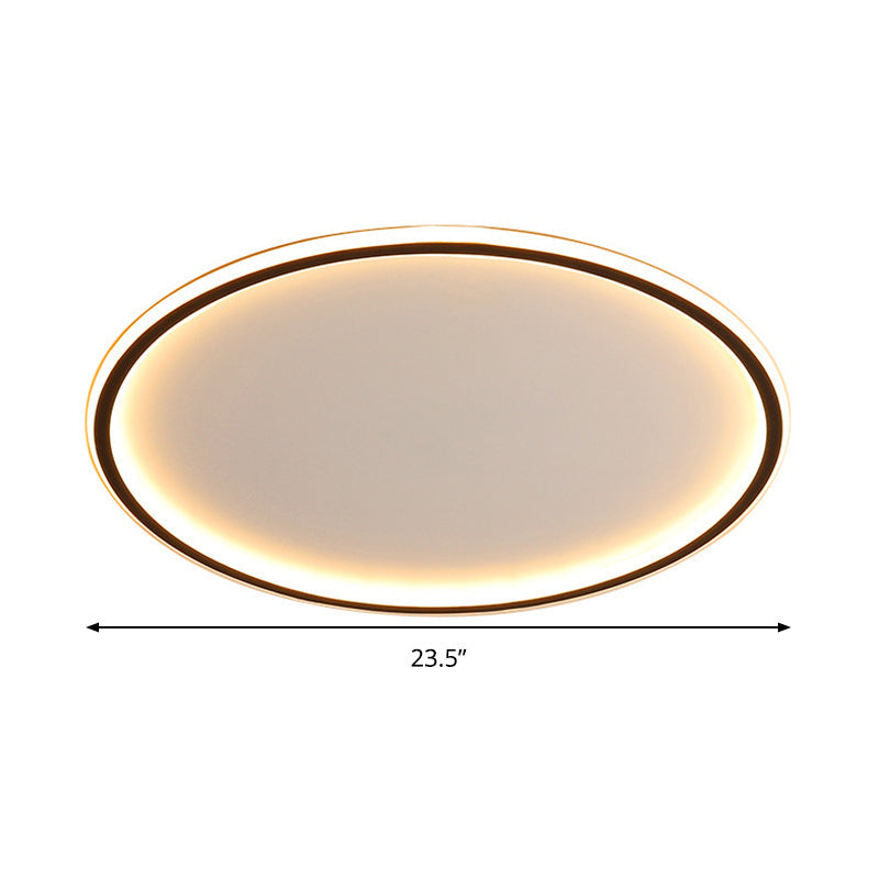 Flush Mount LED Ceiling Light 16"/20"/24" Round Low Profile Fixture Black Aluminum with Dimmable Options for Bedroom Kitchen | Thomler