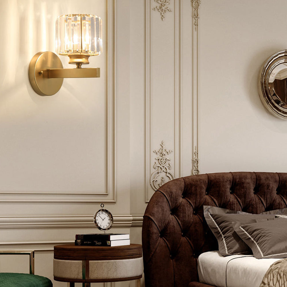 Wall Lamp Glass Metal 24.0 cm Black Bedroom Hallway Living Room Accent Lighting Fixture | Thomler