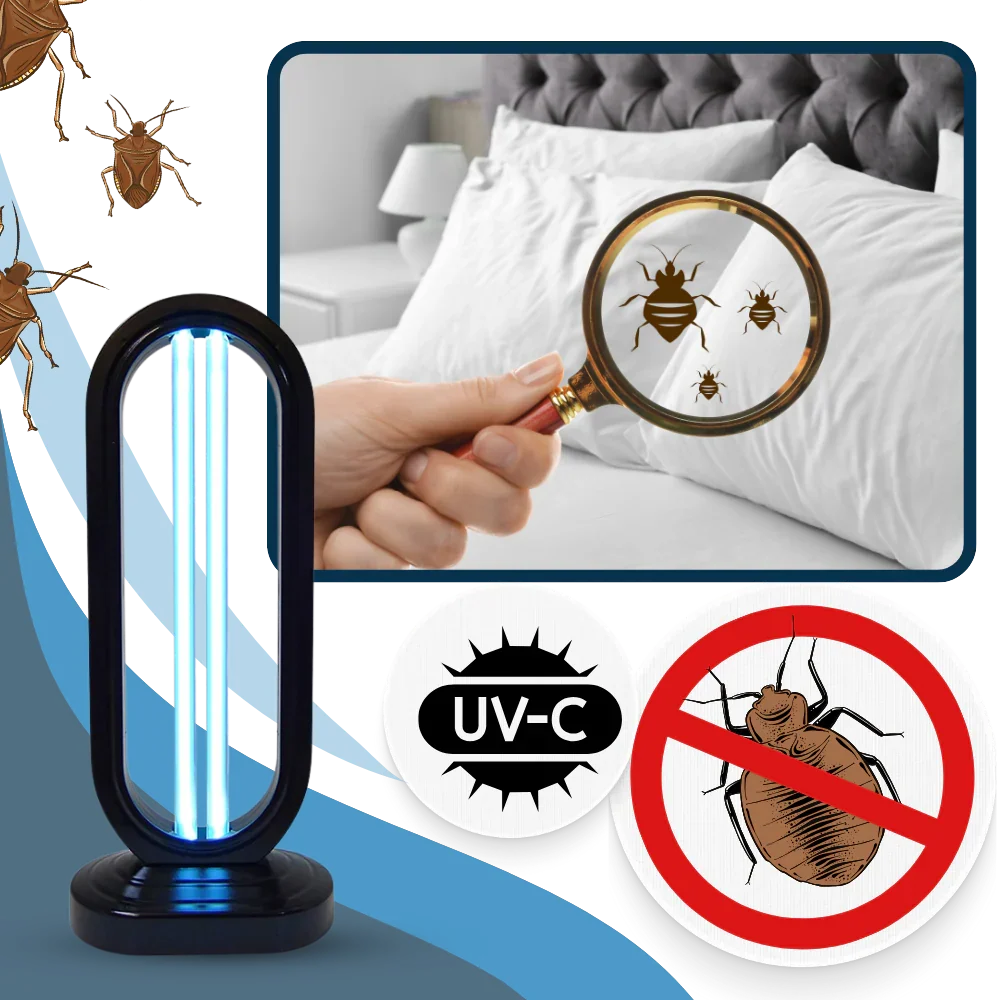 UV-C Sanitizing Light Bulb for Mattresses Carpets Upholstery | Portable Germicidal Lamp 38W | Bacteria Virus Bed Bug Eliminator with | Thomler