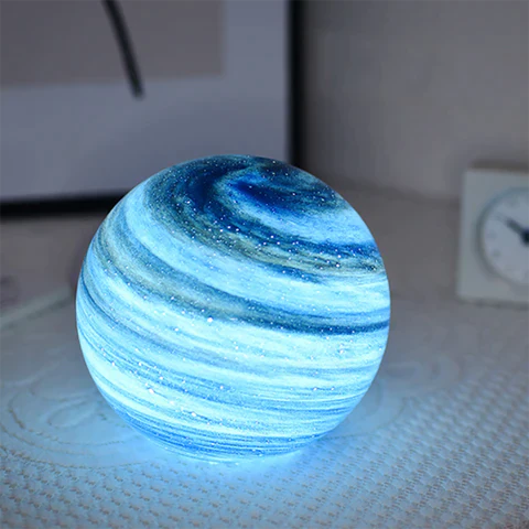 Table Lamp Glass 5 in 12 cm Diameter USB Rechargeable 16 Colors Mood Light Bedroom Living Room Decor | Thomler