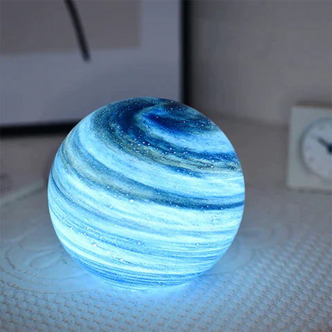 Table Lamp Glass Moon Design 15.0 cm LED USB Bedroom Living Room Mood Light Night Lamp 16 Colour Ambient Lighting | Thomler