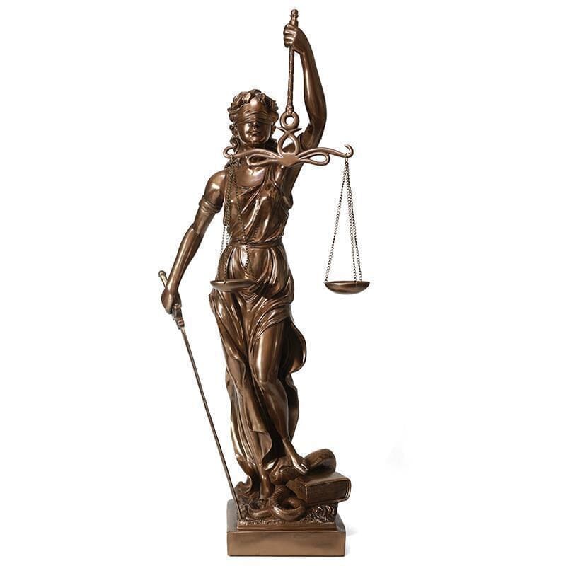 Decorative Sculpture Resin 30.0 cm Bronze Effect Office Desk Lady Justice Statue Legal Decor Home Library Ornament | Thomler