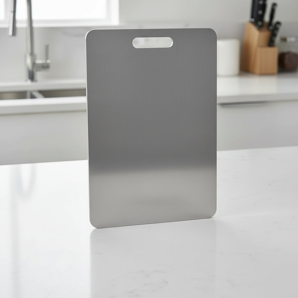 Cutting Board Stainless Steel 13.8 in x 9.8 in Hygienic Kitchen Prep Surface Multifunctional Durable Design | Thomler