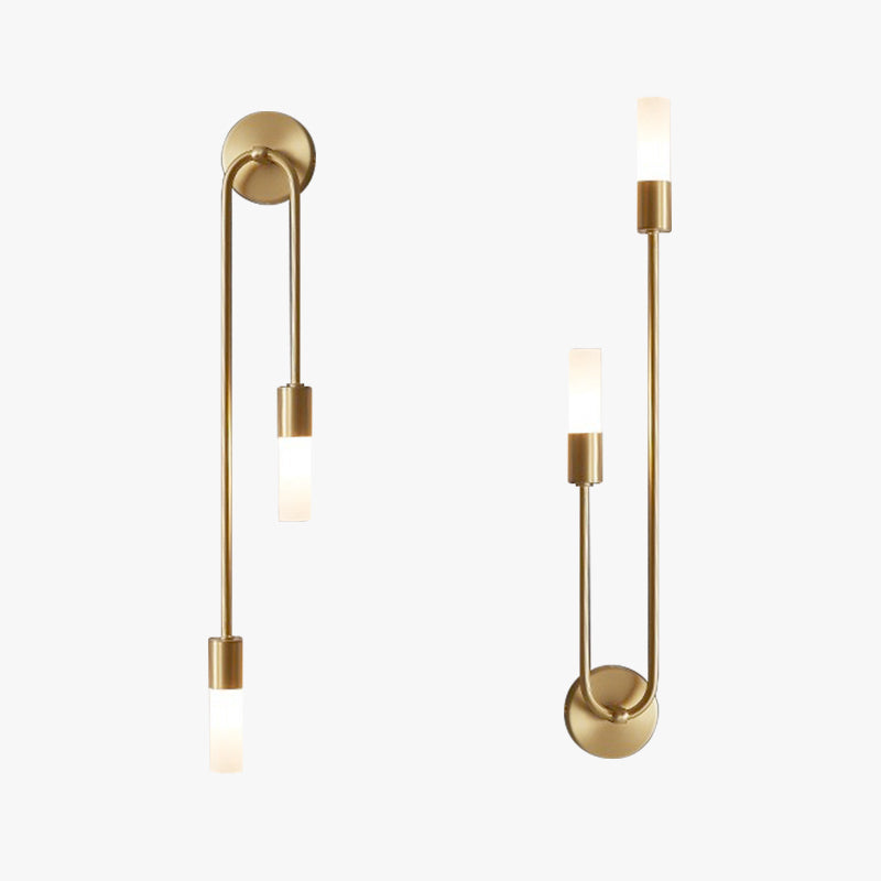 Contemporary Metal Sconce Set with Frosted Shades for Hallway & Bedroom – Hardwired LED Fixture | Thomler