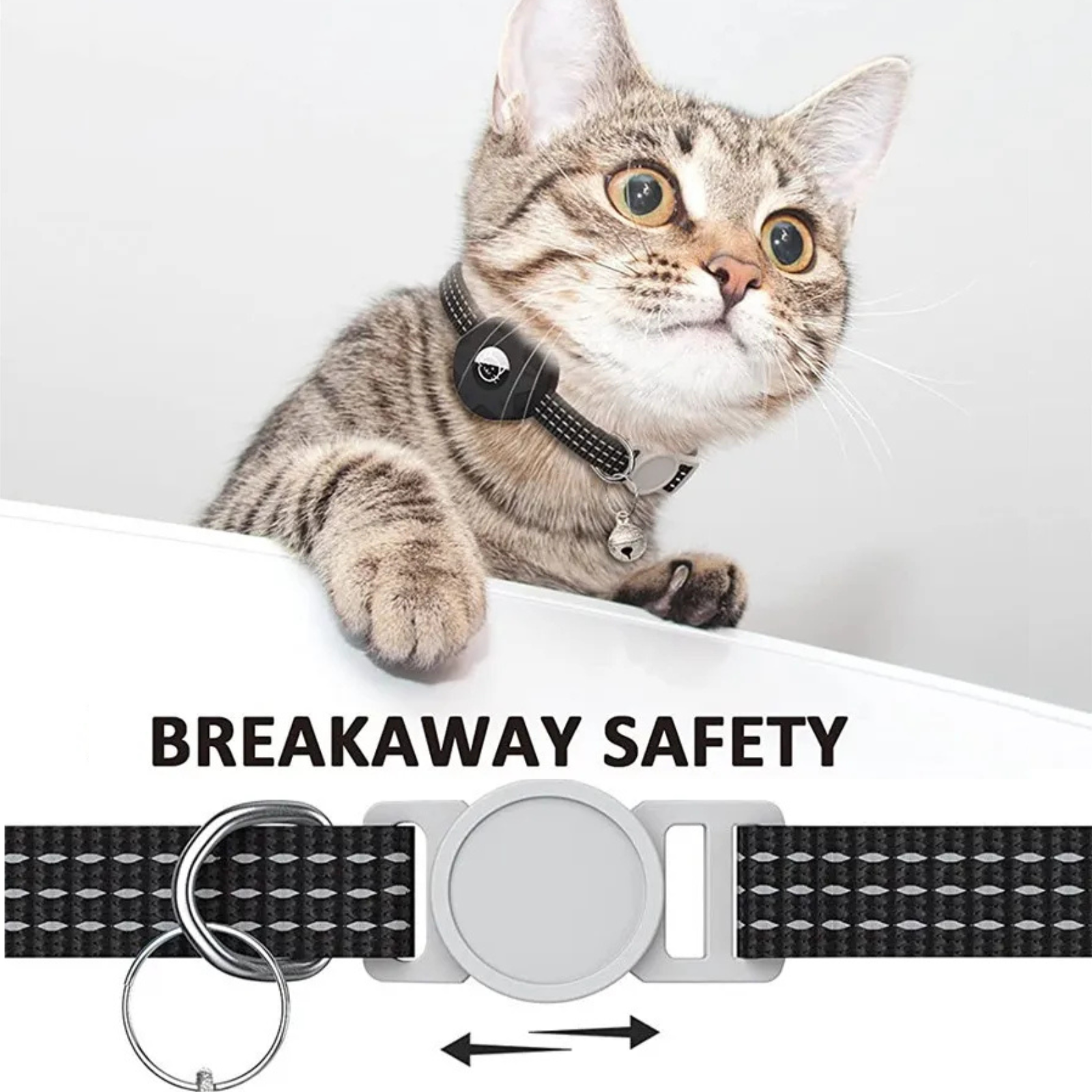 Pet Location Tracker Collar for Dogs & Cats with Android Network Connectivity and Reflective Safety Band | Thomler