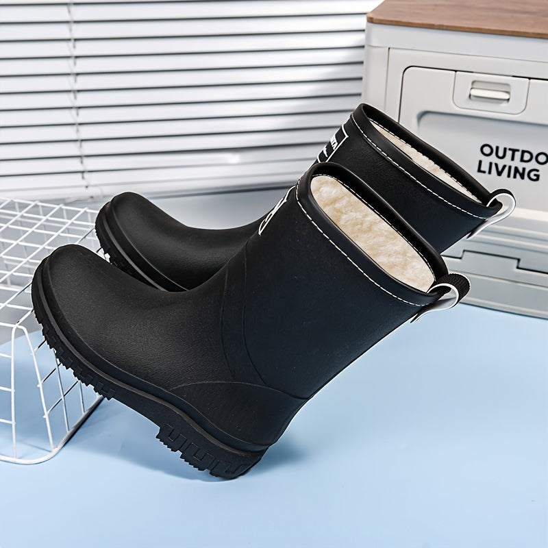 Insulated Slip-On Rain Boots for Women – Fleece-Lined, Waterproof Design for Cold Weather & Wet Conditions | Thomler