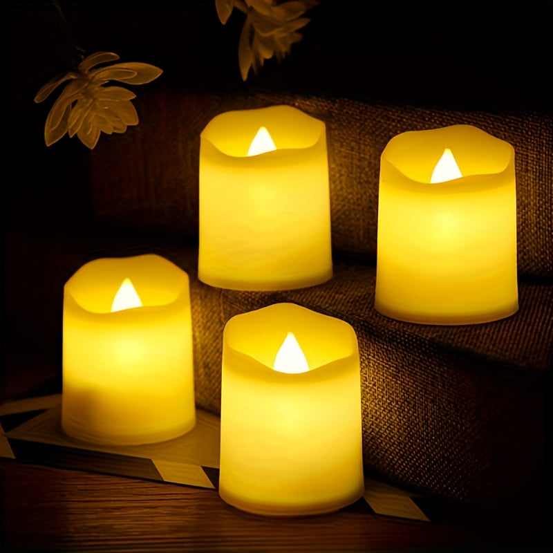 Battery Operated LED Tealights Flameless Candles 24-100 Pack Warm Flickering Glow for Weddings Events Indoor Outdoor Decor Safe Ambient | Thomler