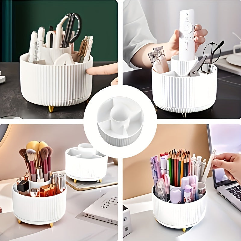 Rotating Makeup Organizer with 5 Storage Compartments – Swivel Cosmetics Holder for Vanity | Thomler