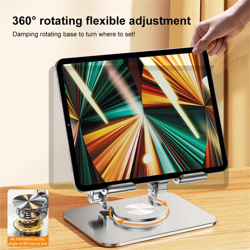 Adjustable Desktop Holder with 360° Swivel for Tablets Up to 15.6 Inches – Collapsible Support for iPad, Android, E-Readers & Touchscreens | Thomler