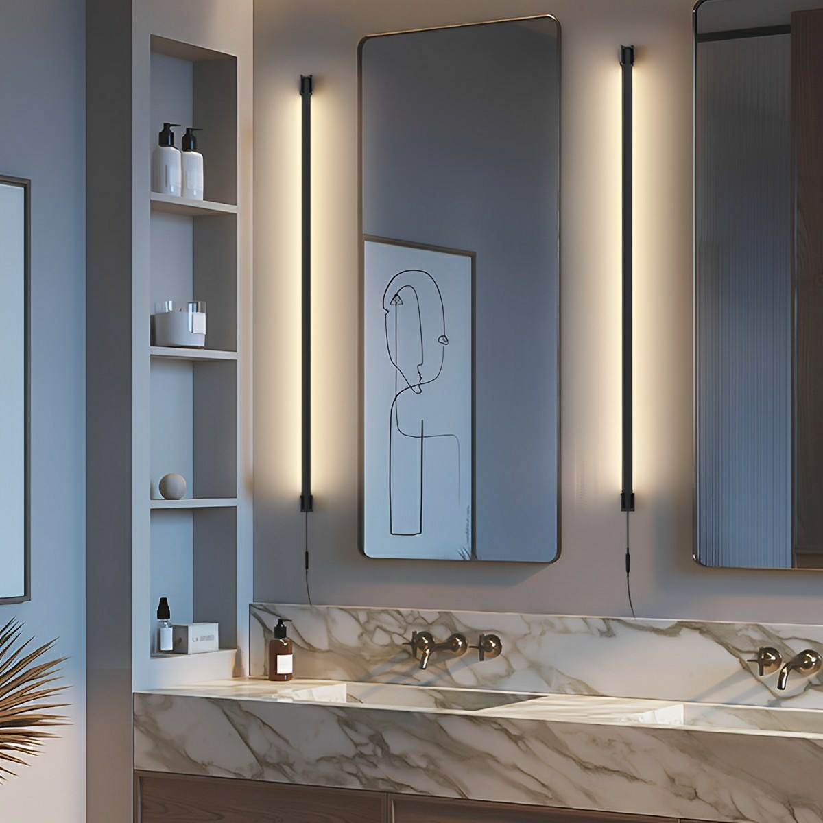 Adjustable Linear LED Sconce with Directional Beam – Black or White Aluminum for Bedroom, Living Room & Hallway | Thomler