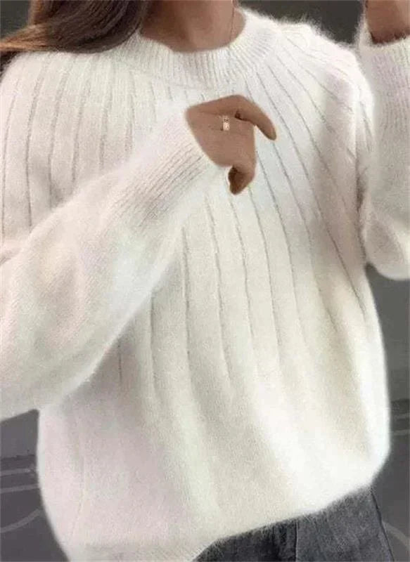 Luxe Cashmere Knit Sweater for Women – Soft Pullover Top for Fall & Winter, Versatile Everyday Layering Piece | Thomler