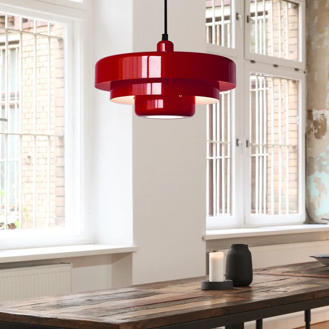 Pendant Light Laminated Metal Ø35.0 cm Adjustable Orange Dining Room Living Room Hanging Ceiling Lamp | Thomler