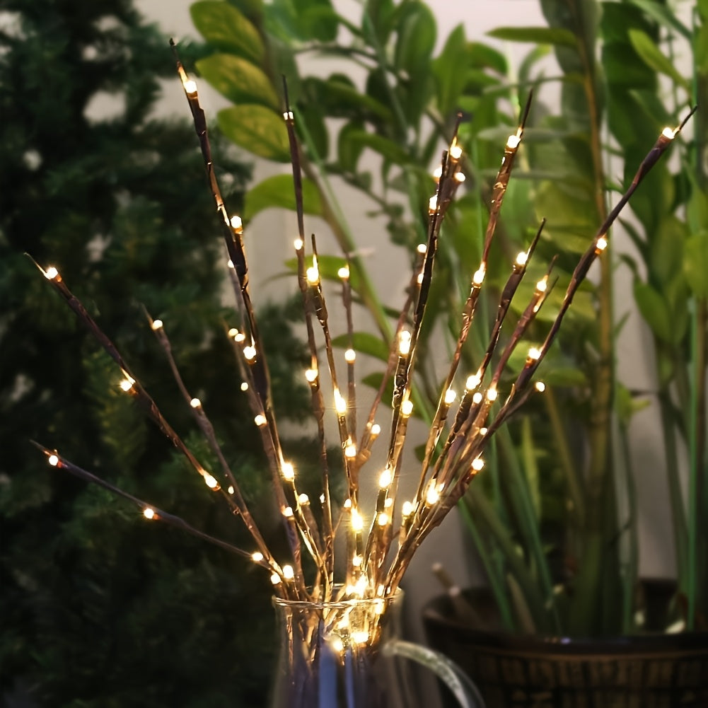 Illuminated Twig Branches with Flower Bulbs – Battery Operated Decorative Lights (Set of 2) | Thomler