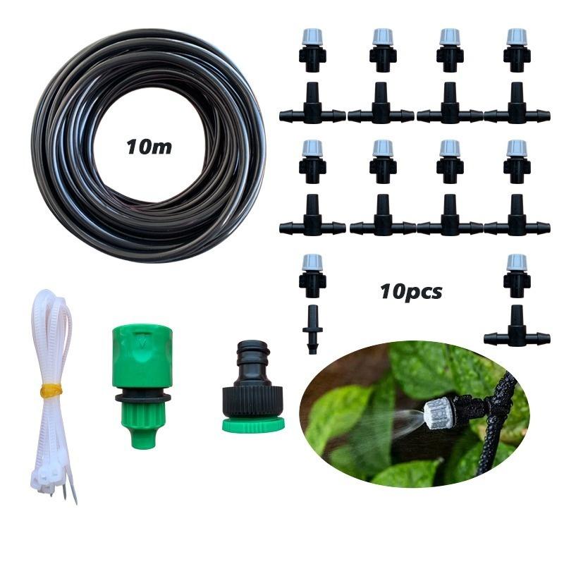 Adjustable Drip Irrigation System – 33 ft Hose with 10 Nozzles – Automatic Plant Watering for Garden Greenhouse & Patio | Thomler