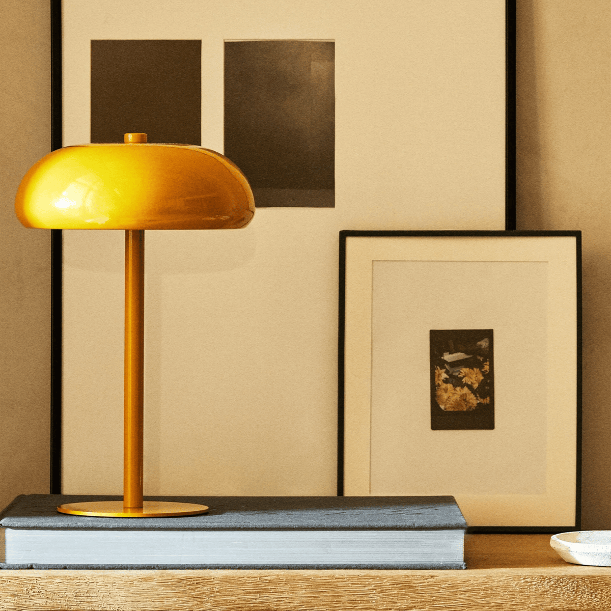 Cordless LED Desk Lamp with Touch Dimmer – Handcrafted Metal Base, Rechargeable Battery, Portable Accent Light for Bedroom Office Living | Thomler