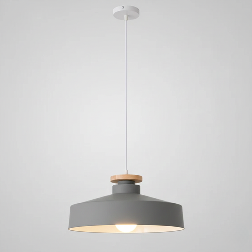 Scandinavian Wood Pendant Light Fixture for Dining Room, Kitchen & Living Room – Minimalist Ceiling Lamp with E27 Socket in Multiple | Thomler