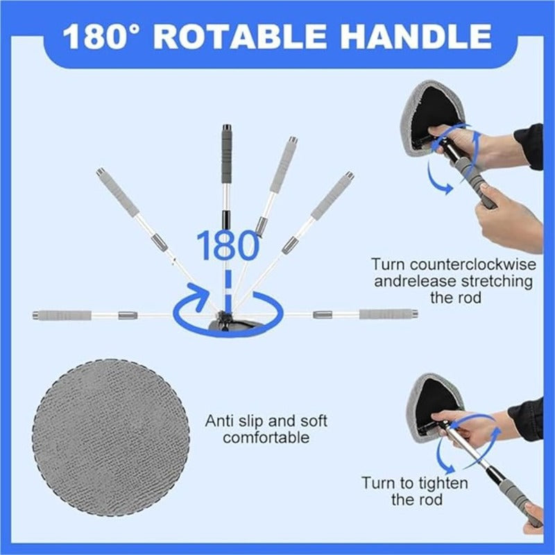 Pivoting Glass Squeegee with Telescoping Handle for Windows & Car Windshields | Thomler