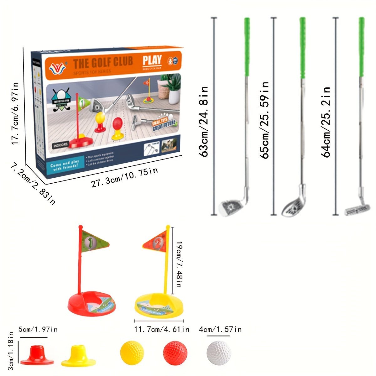 Junior Golf Play Set with Height-Adjustable Clubs and Goal Targets | Thomler