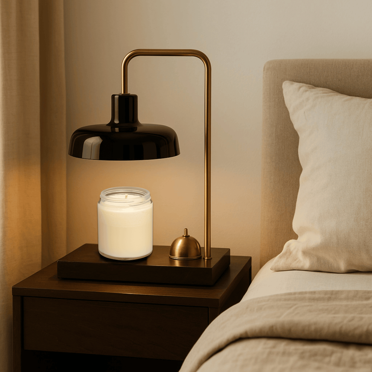 Stone Wax Melting Lamp with Adjustable Arm for Scented Candles & Ambient Reading Light | Thomler