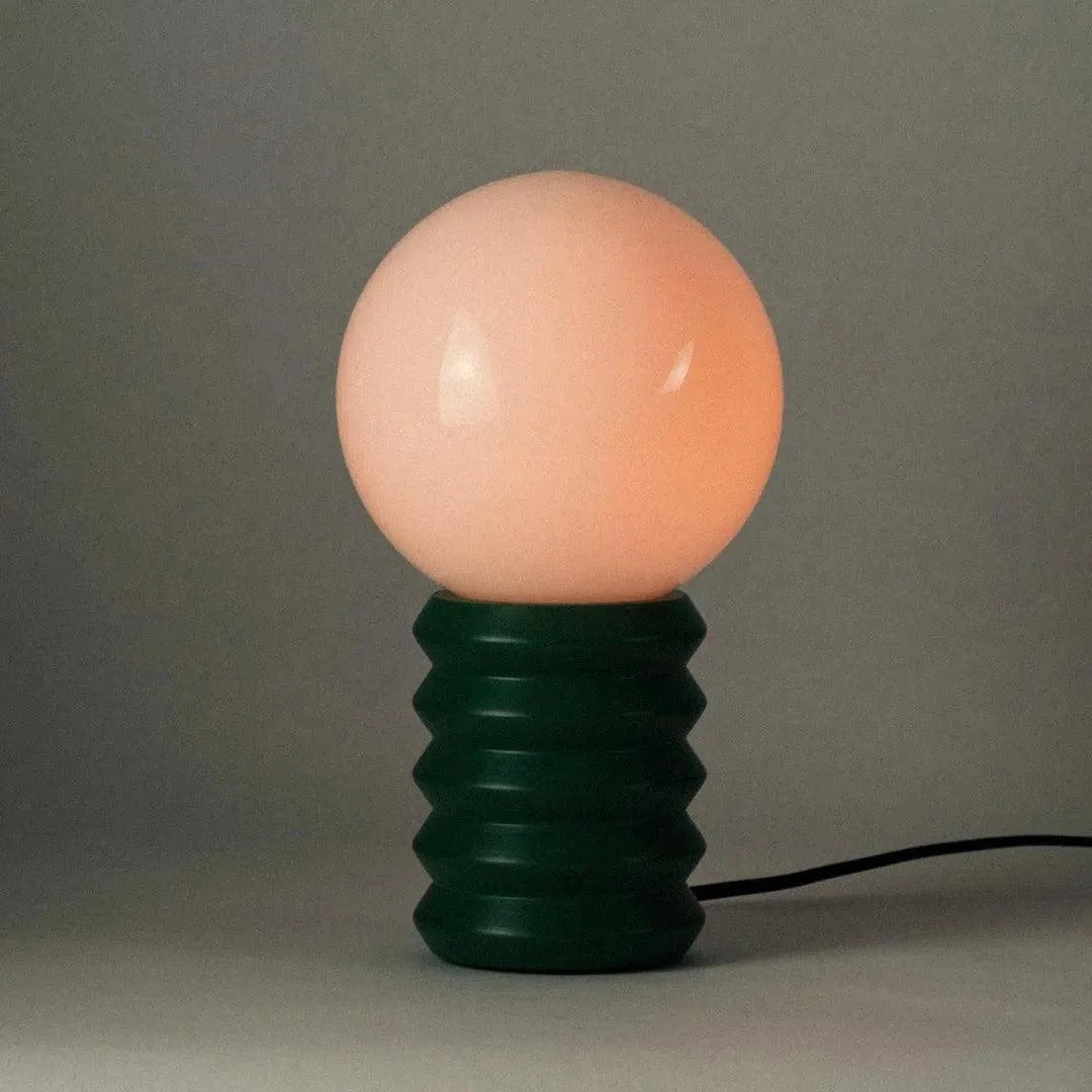 Table Lamp Solid Wood 28.0 cm Frosted Glass Globe Green Bedroom Bedside Retro Accent Mood Lighting Decorative Lamp | Thomler