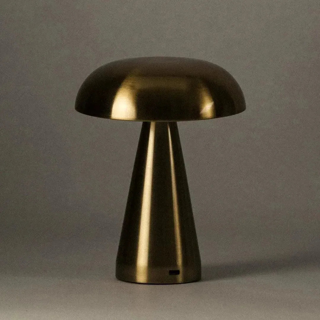 Table Lamp Metal 21.5 cm Wireless Touch Rechargeable Brass Gold Indoor Outdoor Patio Bedside Ambient Lighting USB C | Thomler